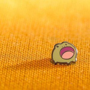 Kawaii Screaming Frog Pin